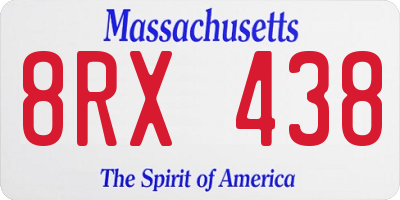MA license plate 8RX438