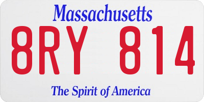 MA license plate 8RY814