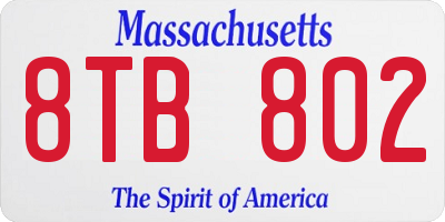 MA license plate 8TB802