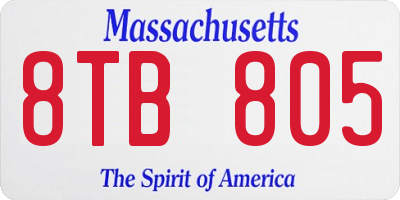 MA license plate 8TB805