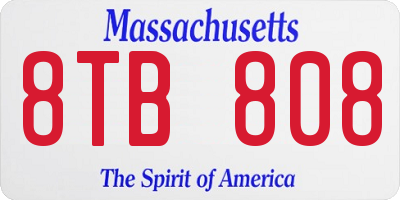 MA license plate 8TB808