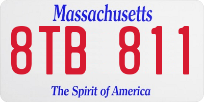 MA license plate 8TB811