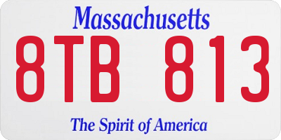 MA license plate 8TB813