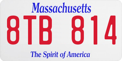 MA license plate 8TB814