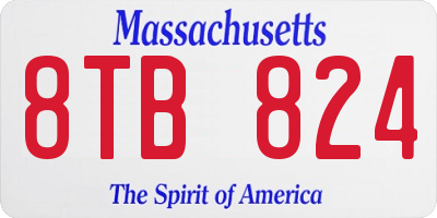 MA license plate 8TB824