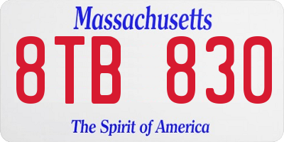 MA license plate 8TB830