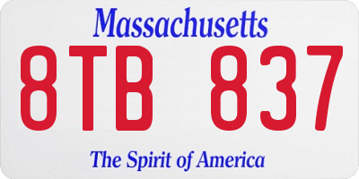 MA license plate 8TB837