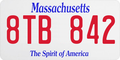 MA license plate 8TB842
