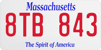 MA license plate 8TB843