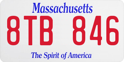 MA license plate 8TB846