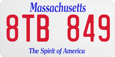 MA license plate 8TB849