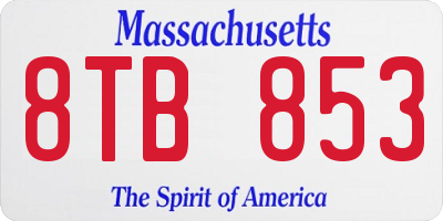 MA license plate 8TB853