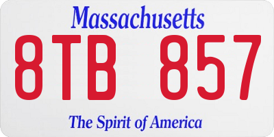 MA license plate 8TB857