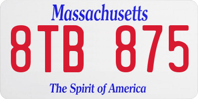MA license plate 8TB875