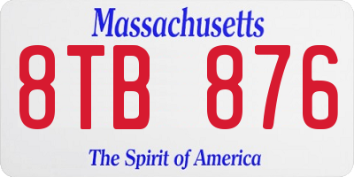 MA license plate 8TB876