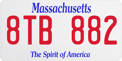 MA license plate 8TB882