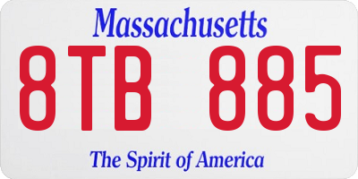MA license plate 8TB885