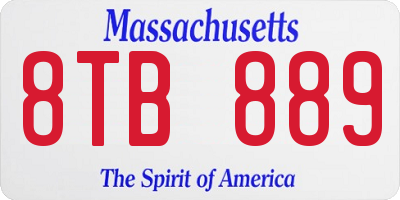 MA license plate 8TB889