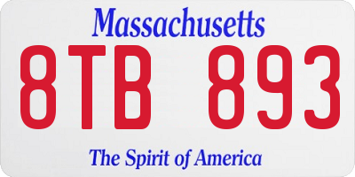MA license plate 8TB893