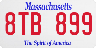 MA license plate 8TB899