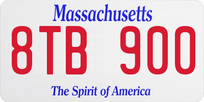 MA license plate 8TB900