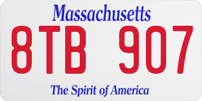 MA license plate 8TB907