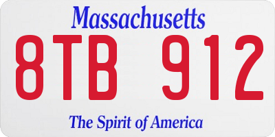 MA license plate 8TB912