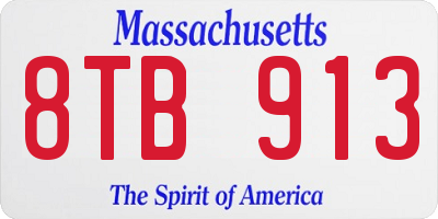 MA license plate 8TB913