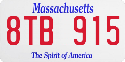 MA license plate 8TB915