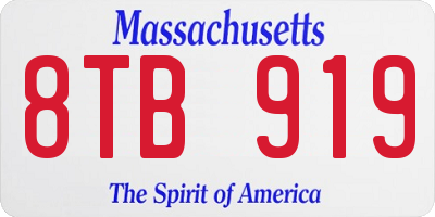 MA license plate 8TB919