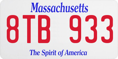 MA license plate 8TB933