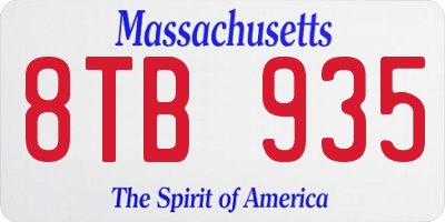 MA license plate 8TB935