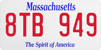 MA license plate 8TB949