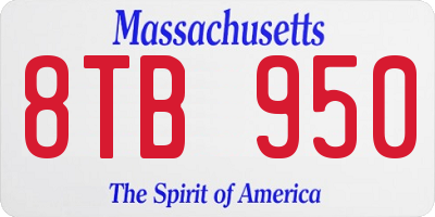 MA license plate 8TB950