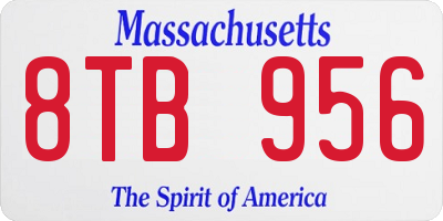 MA license plate 8TB956