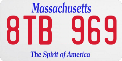 MA license plate 8TB969