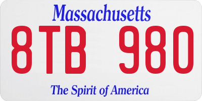 MA license plate 8TB980