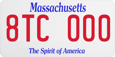 MA license plate 8TC000