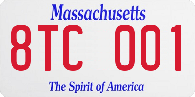 MA license plate 8TC001