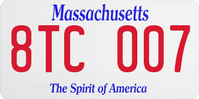 MA license plate 8TC007