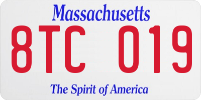 MA license plate 8TC019