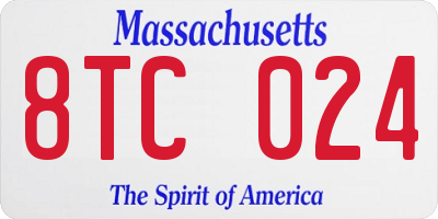 MA license plate 8TC024