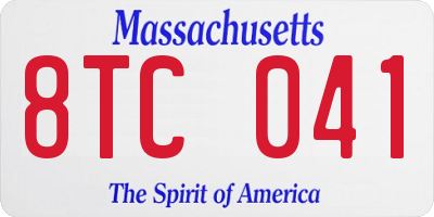 MA license plate 8TC041
