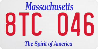 MA license plate 8TC046