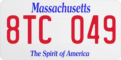 MA license plate 8TC049