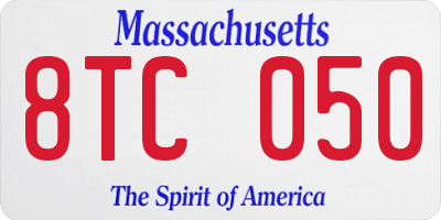 MA license plate 8TC050
