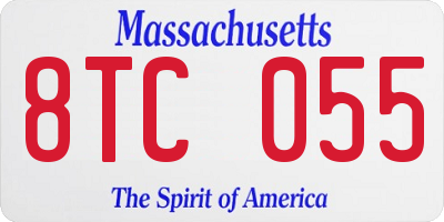 MA license plate 8TC055