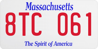 MA license plate 8TC061
