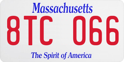 MA license plate 8TC066