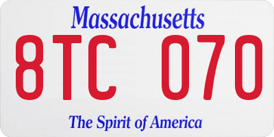 MA license plate 8TC070